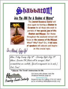 Shabbaton Flyer II - Jewish Resource Center of the Poconos